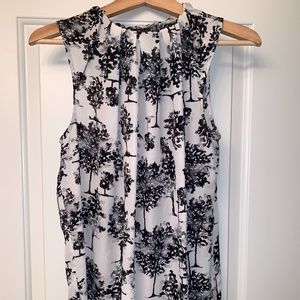 Blouse With Water-colour Tree Print